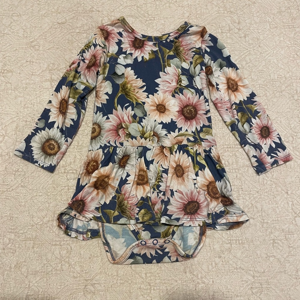 Posh Peanut long sleeve twirl skirt bodysuit 2T